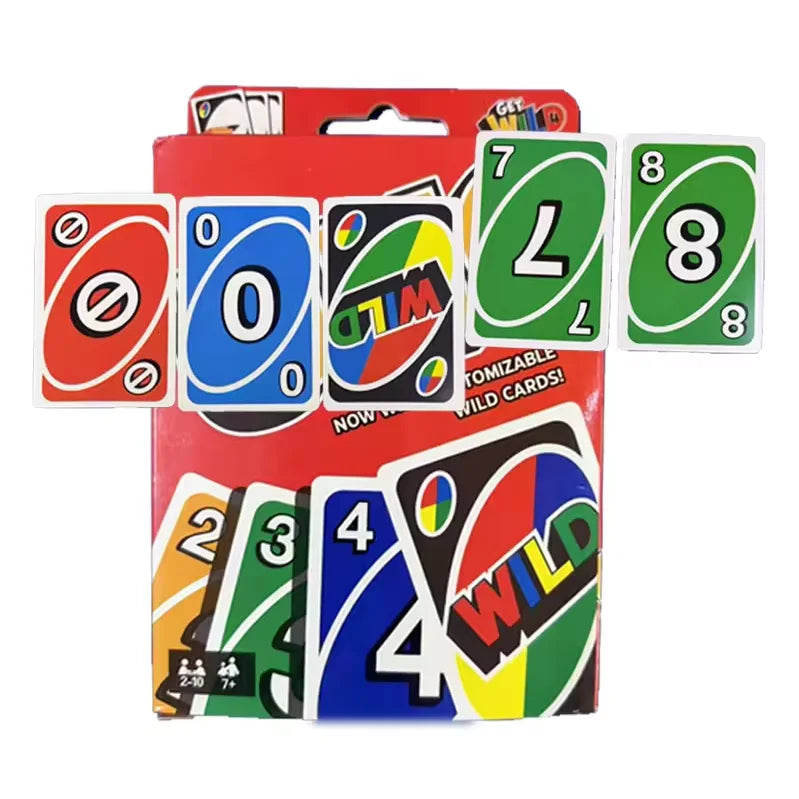 A box of the Flip! Fast-Paced Matching Card Game featuring various numbered and wild cards.