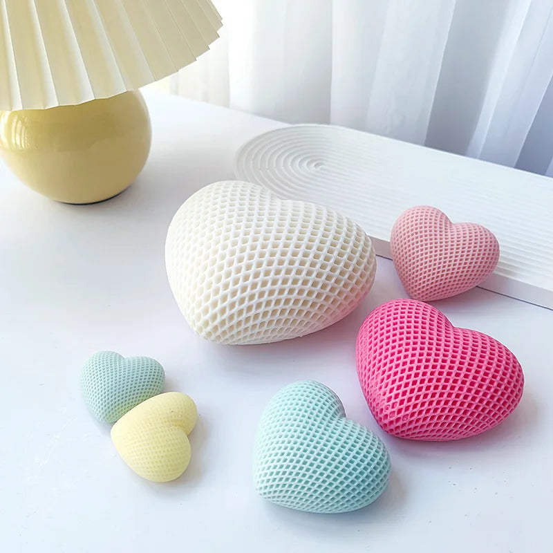 3D Woven Heart Silicone Mold for Candles, Resin, Soap, and Chocolate