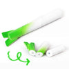 A magnetic wooden fruit and vegetable cutting toy set with green and white pieces shown diagonally.