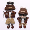 Retro Leather Jacket for 15/17cm Labubu Dolls