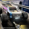 A yellow and black 1:14 scale 4WD brushless RC monster truck with an alloy differential design.
