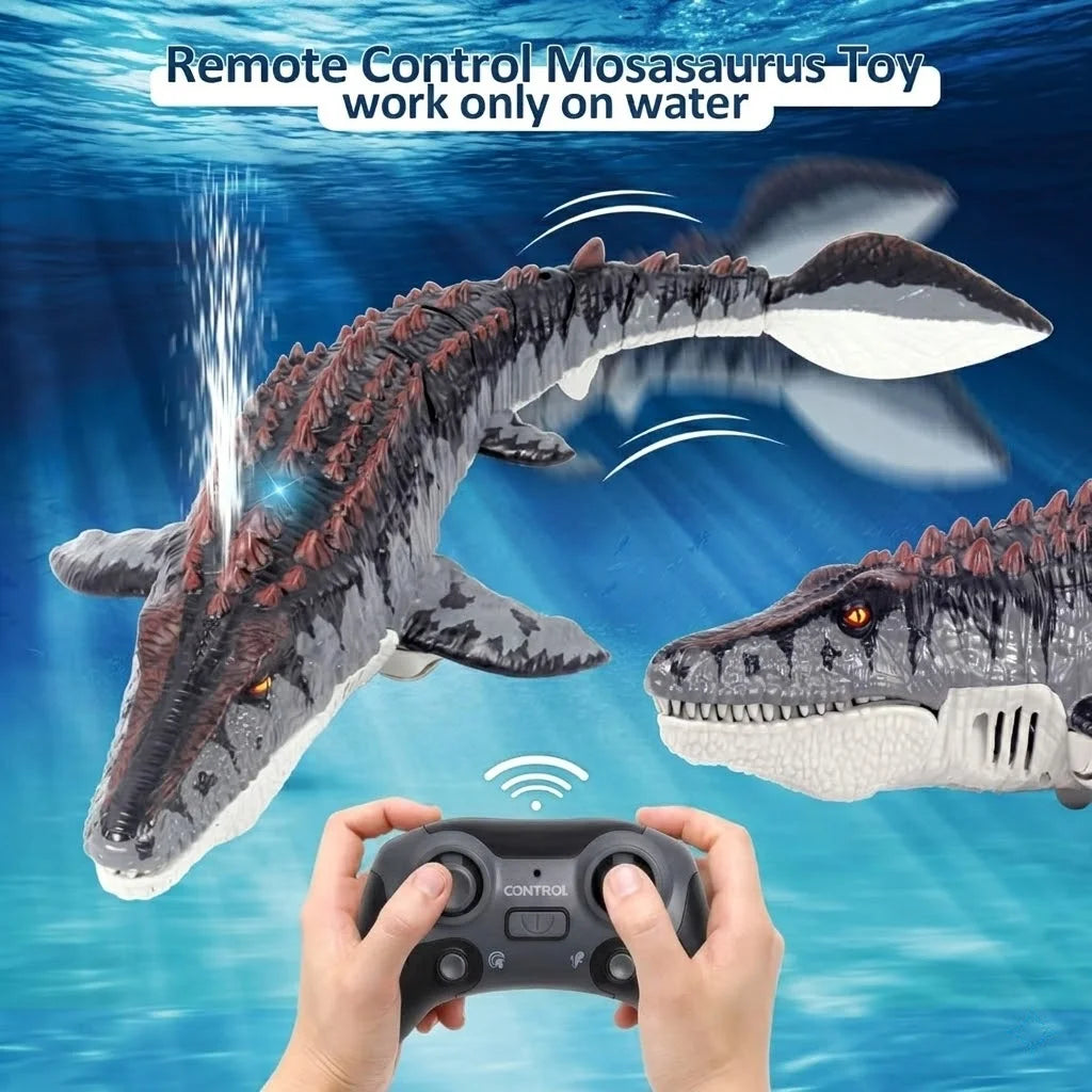 Remote Control Mosasaurus Dinosaur Water Toy with Spray Action