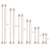 Stainless steel extension chains with lobster clasps for jewelry making shown in various lengths