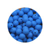 A circular arrangement of blue silicone beads for DIY jewelry making