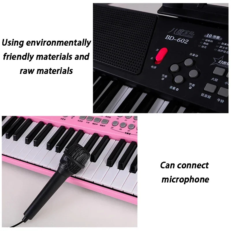61-Key Portable Electronic Keyboard for Kids with Teaching Features