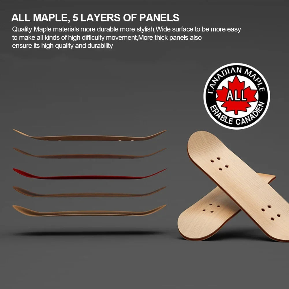 Wooden Finger Skateboard with Professional Trucks