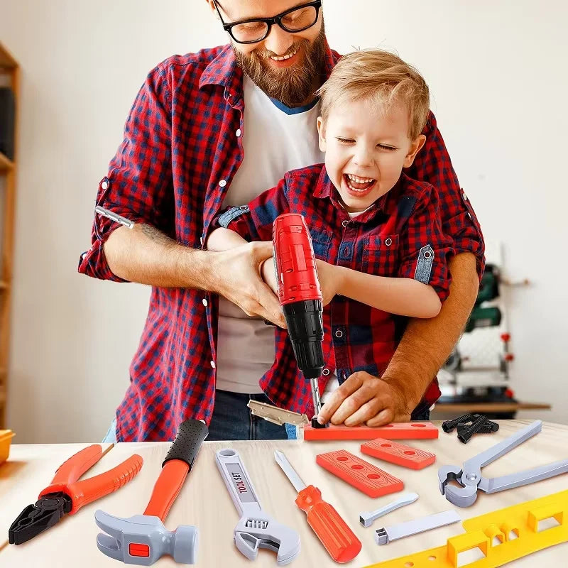Kids Repair Toolbox Toy Set – Pretend Play Engineering Tools with Drill