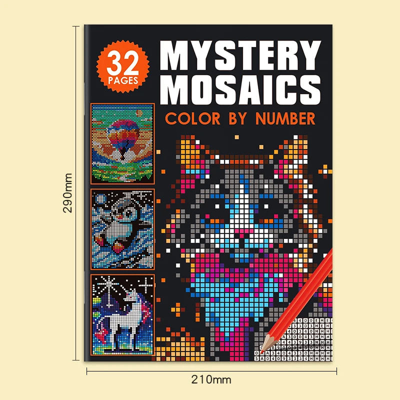 Mosaic Pixel Art Coloring Book for Adults – Stress-Relieving Mystery Scenes