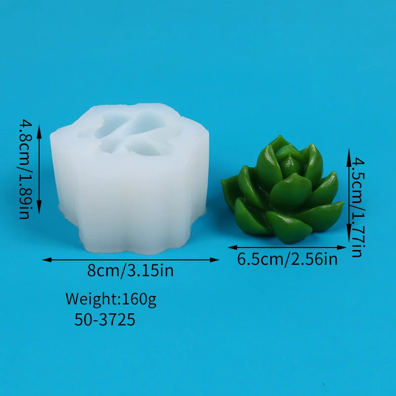 White silicone mold shaped like a cactus or succulent plant for crafting