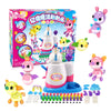 A DIY animal balloon craft kit featuring various colorful plastic animals and tools for making stuffed toys.