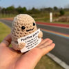 Handmade Crochet Emotional Support Poo Doll with Card