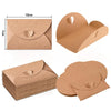 A set of mini kraft paper envelopes with heart clasps for gift cards and notes shown in various views.