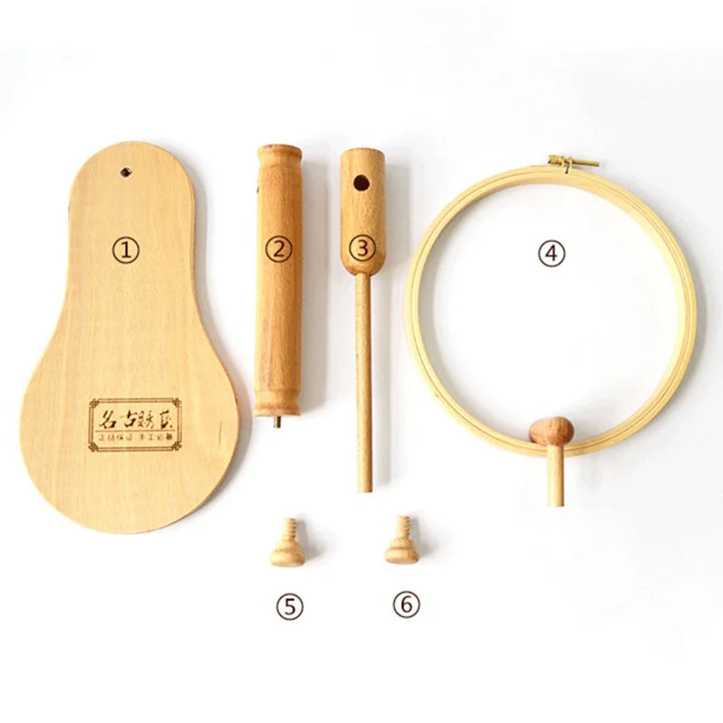 Adjustable Wooden Embroidery Stand with 360° Rotation