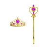 Gold and purple royal princess crown and scepter playset for little girls