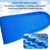 A bright blue ultra-soft velvet fabric insoles shown in a close-up view.