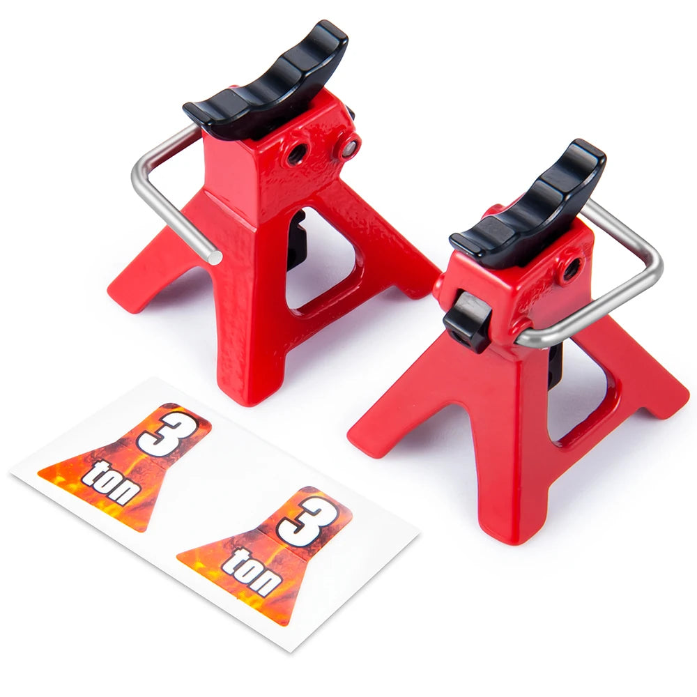 Die-Cast Metal RC Car Scale Accessory Set with Jack Stands and Tools