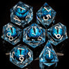Dragon Eye Resin Dice Set with Liquid Core - 7 Polyhedral Dice for RPG Gaming