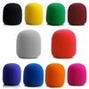 A multi-pack of microphone windscreen foam covers in various colors including black, yellow, green, maroon, gray, red, blue, 