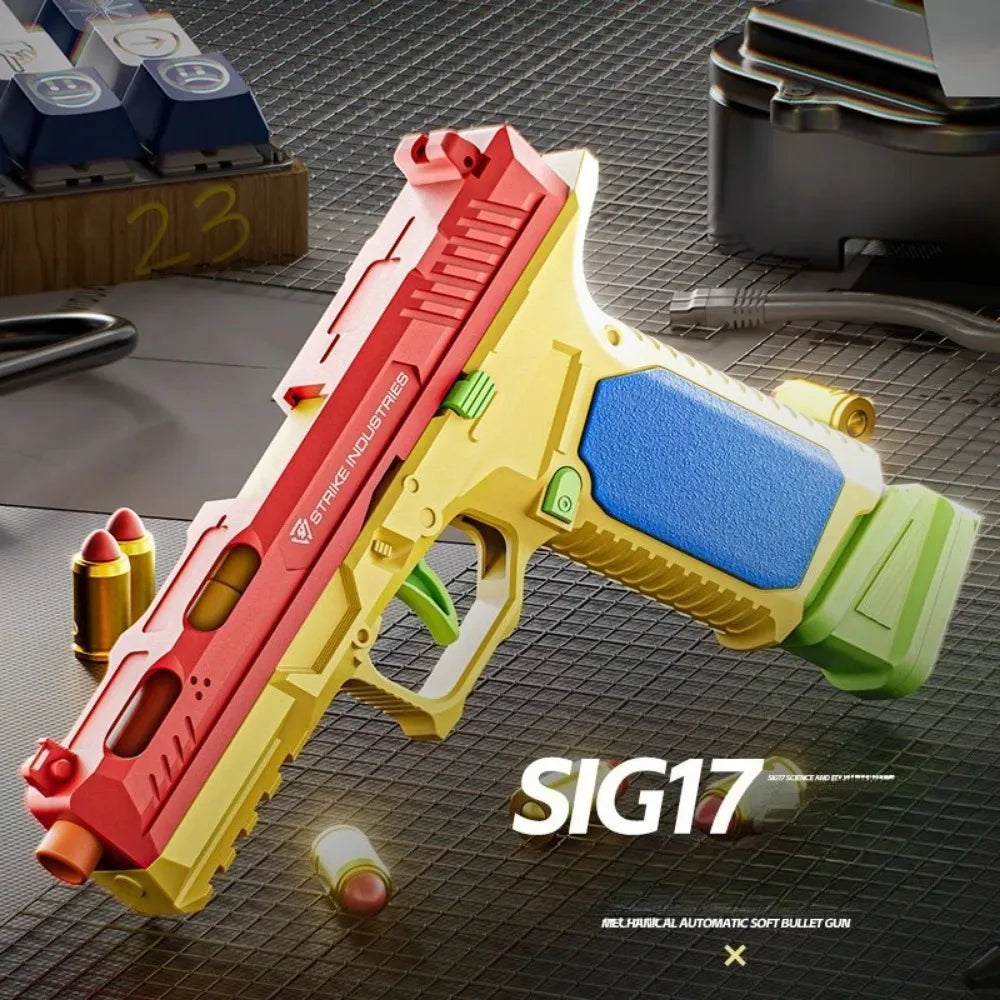 Realistic Building Block Toy Pistol with Shell-Ejecting Action