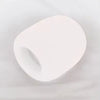 A white professional microphone foam windscreen pop filter cover.