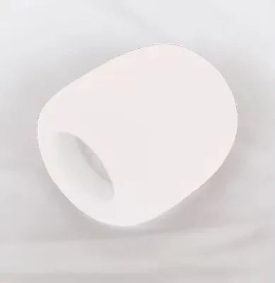 A white professional microphone foam windscreen pop filter cover.