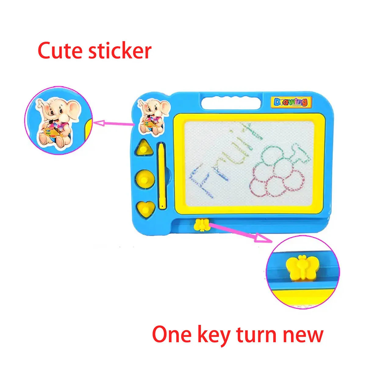 Kids' Magnetic Drawing Board with Colorful Graffiti Fun