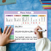A hand is writing on a place value chart showing numbers in billions, millions, thousands, and ones.