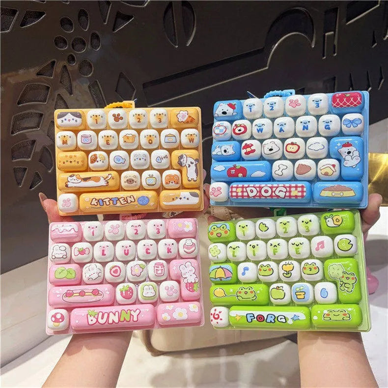 A set of colorful cartoon animal keycap keyboard keycaps for stress relief and charm