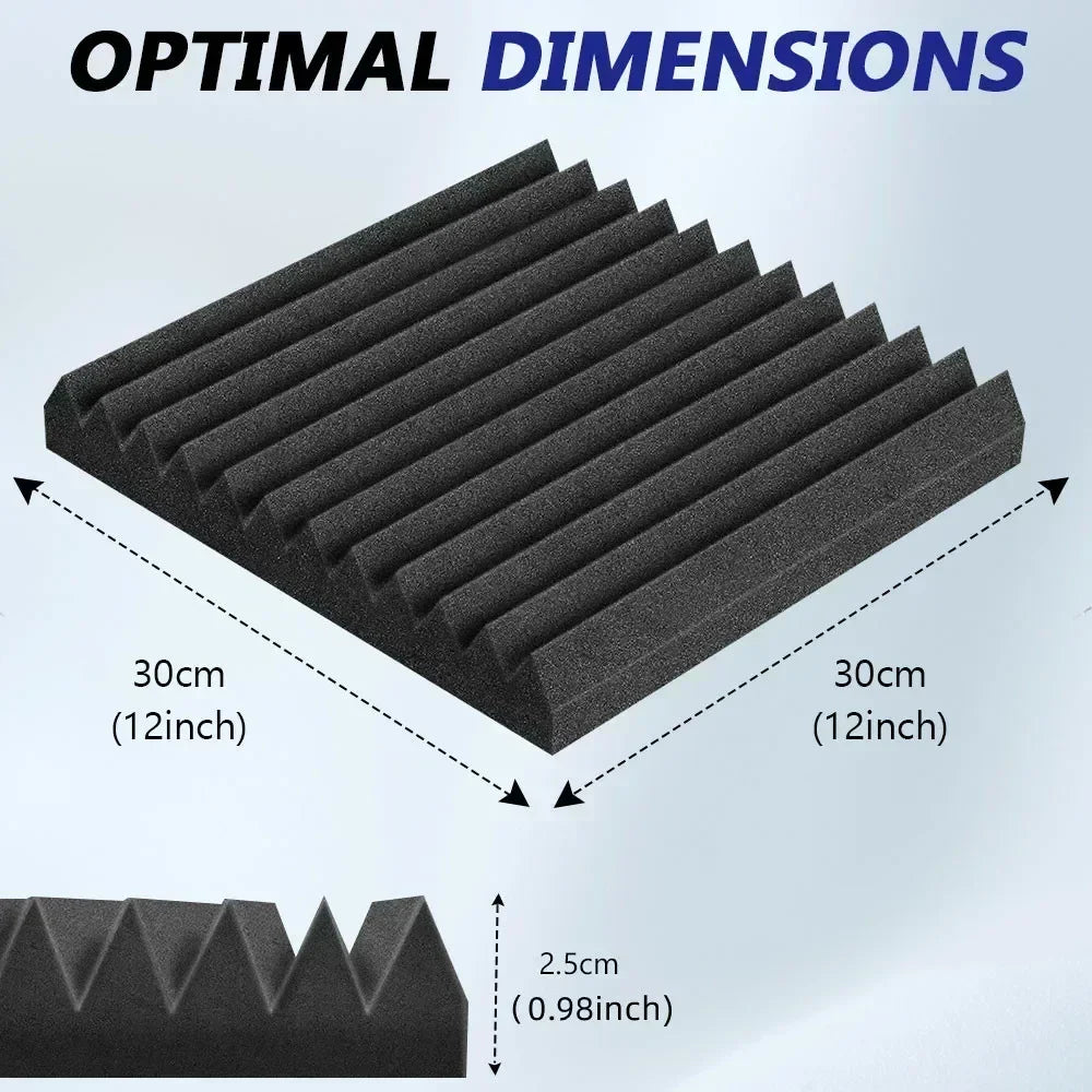 50-Pack Acoustic Foam Panels for Soundproofing and Studio Treatment