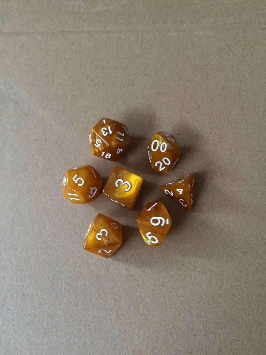 Colorful Pearl Polyhedral Dice Set for Tabletop RPGs
