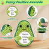 Handmade crochet avocado plush toy with positive affirmations cards and a cute alien design