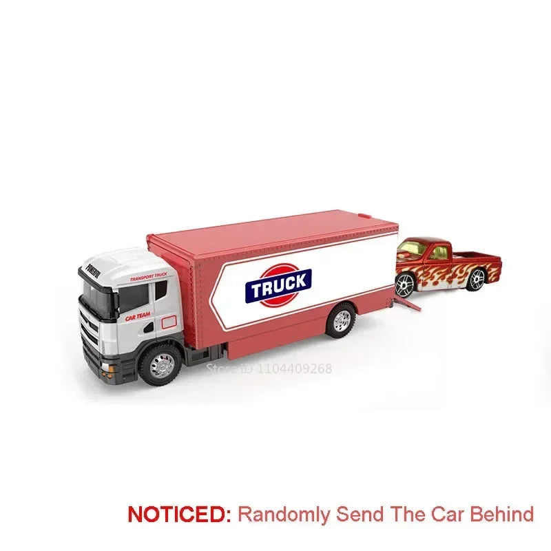 Diecast Metal Container Truck with Trailer – Pull-Back Action