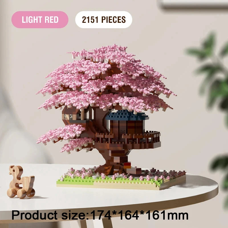 DIY Sakura Cherry Blossom Treehouse Building Kit with Warm Lights