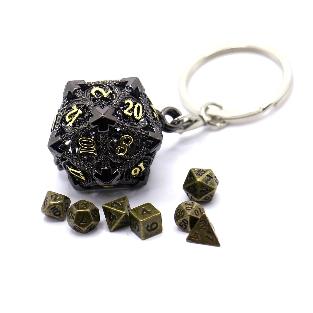 Metal Dice Set in Collector's Hollow Box – Dark Gothic Style