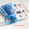 A stack of blue and white phonics learning cards featuring various vocabulary words like jet, vet, and wet.
