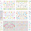 A collection of festive Christmas designs including snowflakes, trees, and ornaments for nail art stickers.