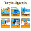 Step-by-step instructions showing how to operate a rechargeable bubble blaster including battery installation and bubble bott