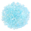 A pile of light blue transparent star acrylic beads for jewelry making