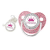 Crystal Crown Pacifier Clip Set with Silicone Nipple