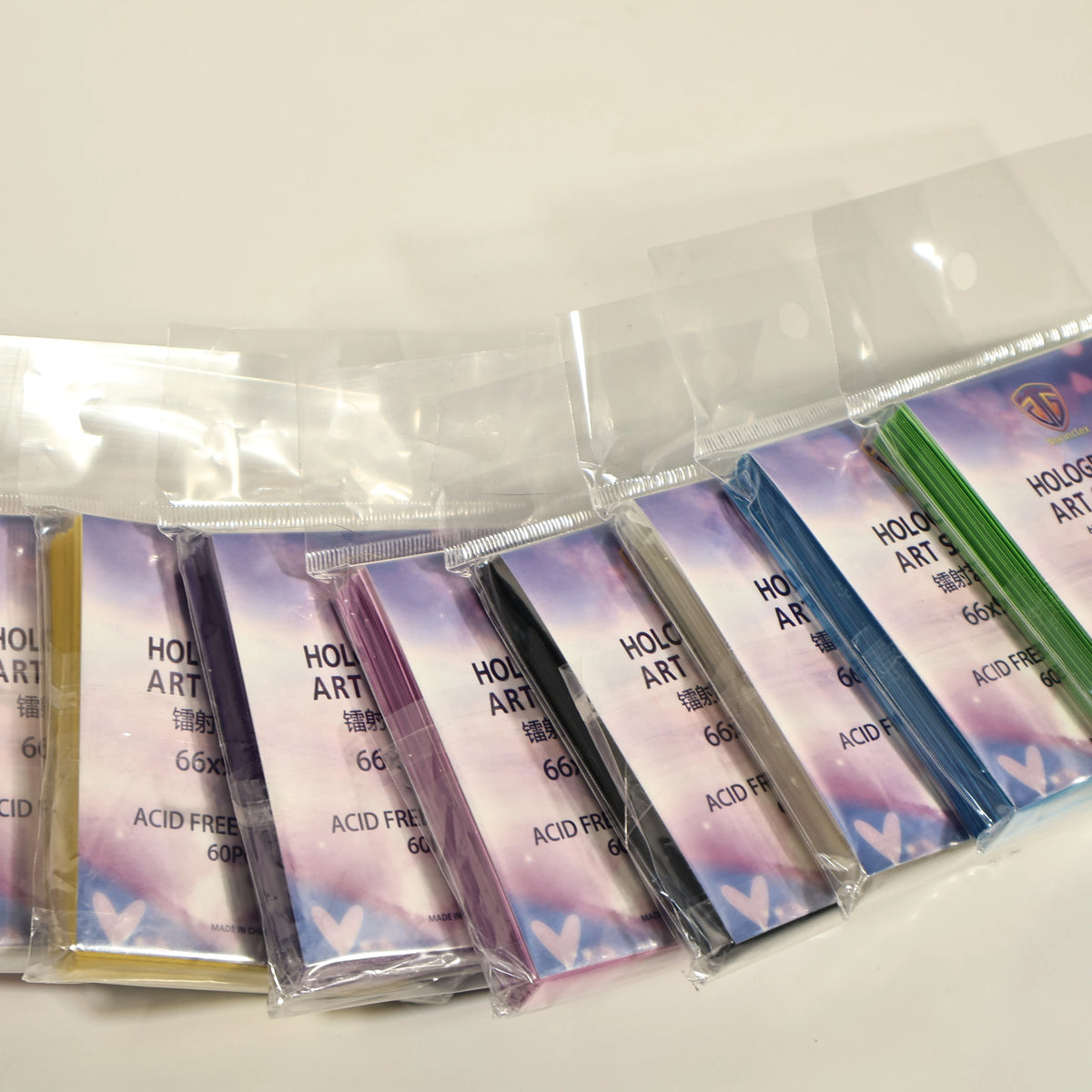 Holographic Heart-Shaped Card Sleeves (60-Pack) – Acid-Free Protectors for TCG & Collectible Cards