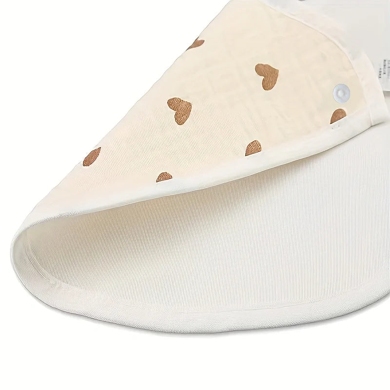Baby Cotton Gauze Bibs with Waterproof Backing (2-Pack)