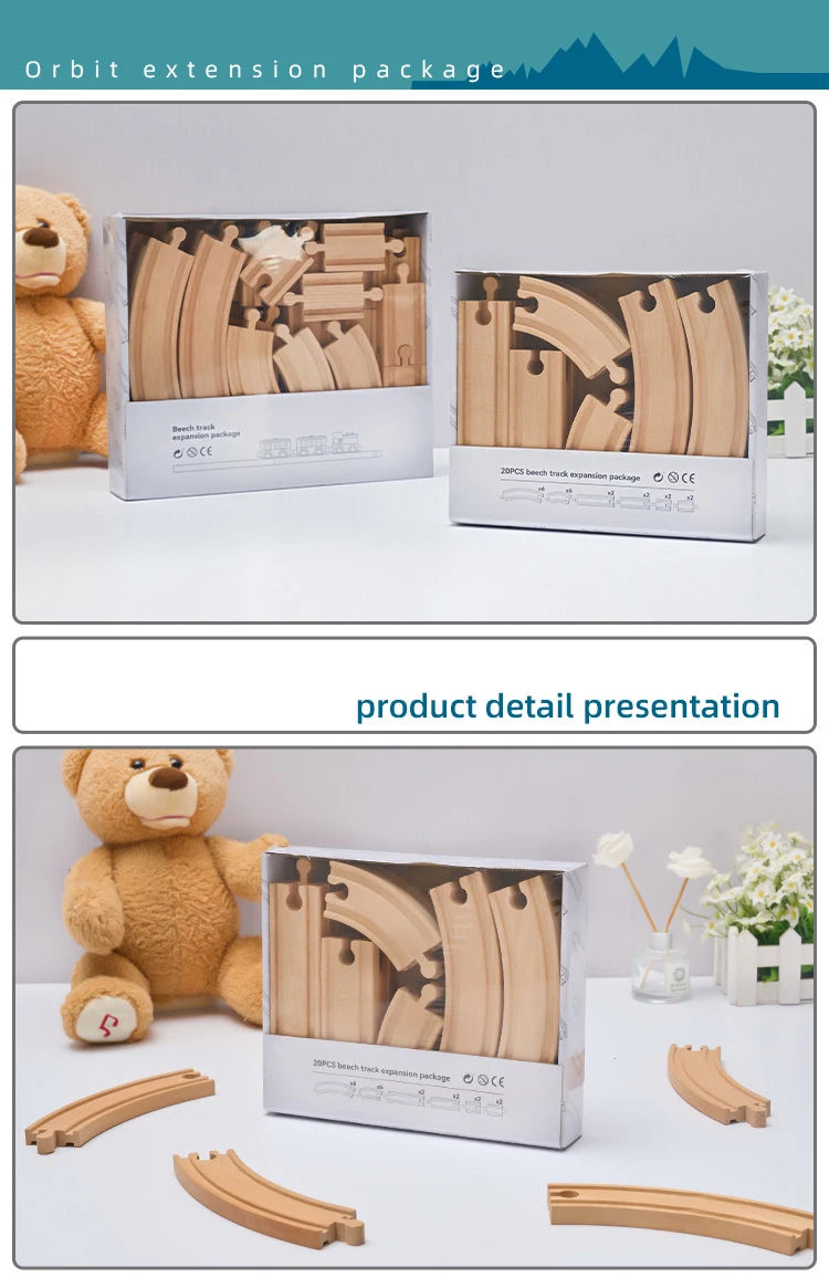 Wooden Train Track Expansion Set – Compatible with All Major Brands