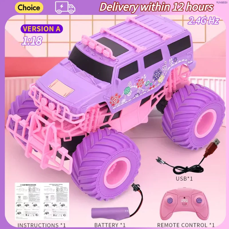 Pink Remote Control Drift Car with Lights and Sound Effects