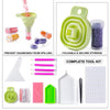 A complete tool kit for diamond art including storage containers, organizer trays, and various tools.