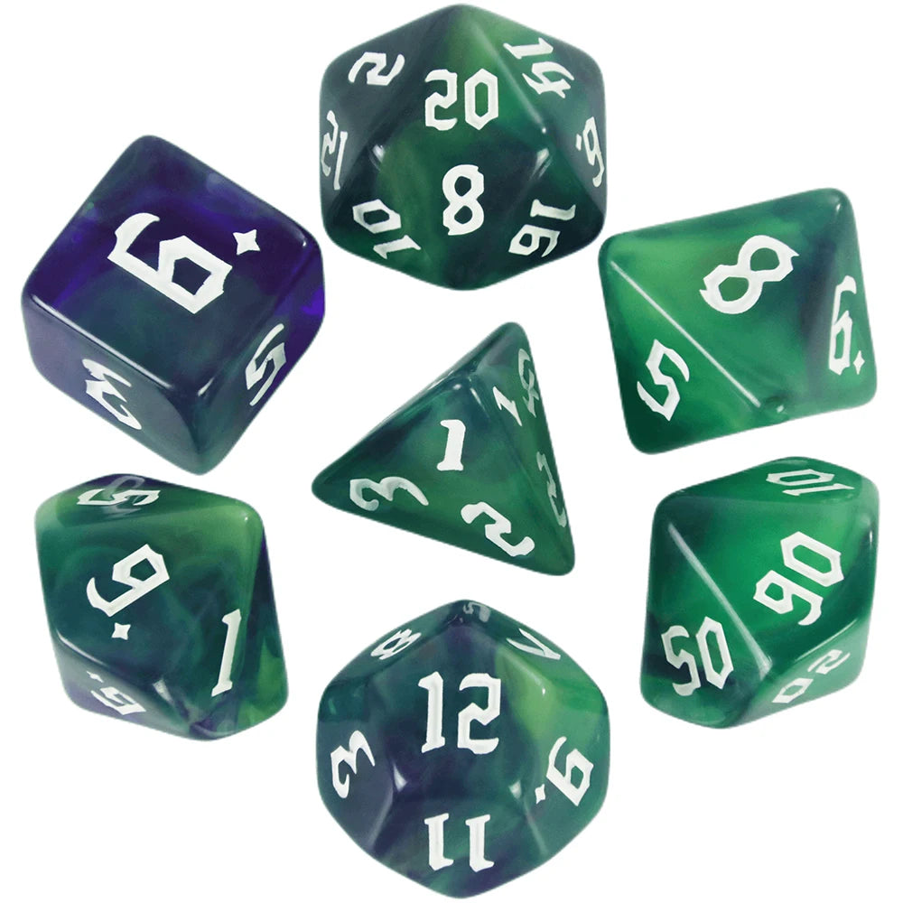7-Piece Multicolor Polyhedral Dice Set for RPG and Tabletop Games