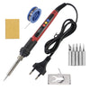 A precision soldering iron with a digital display, adjustable temperature, and various tips and tools.