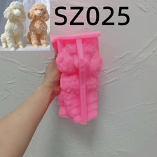 Pink silicone mold shaped like a poodle dog for DIY crafting