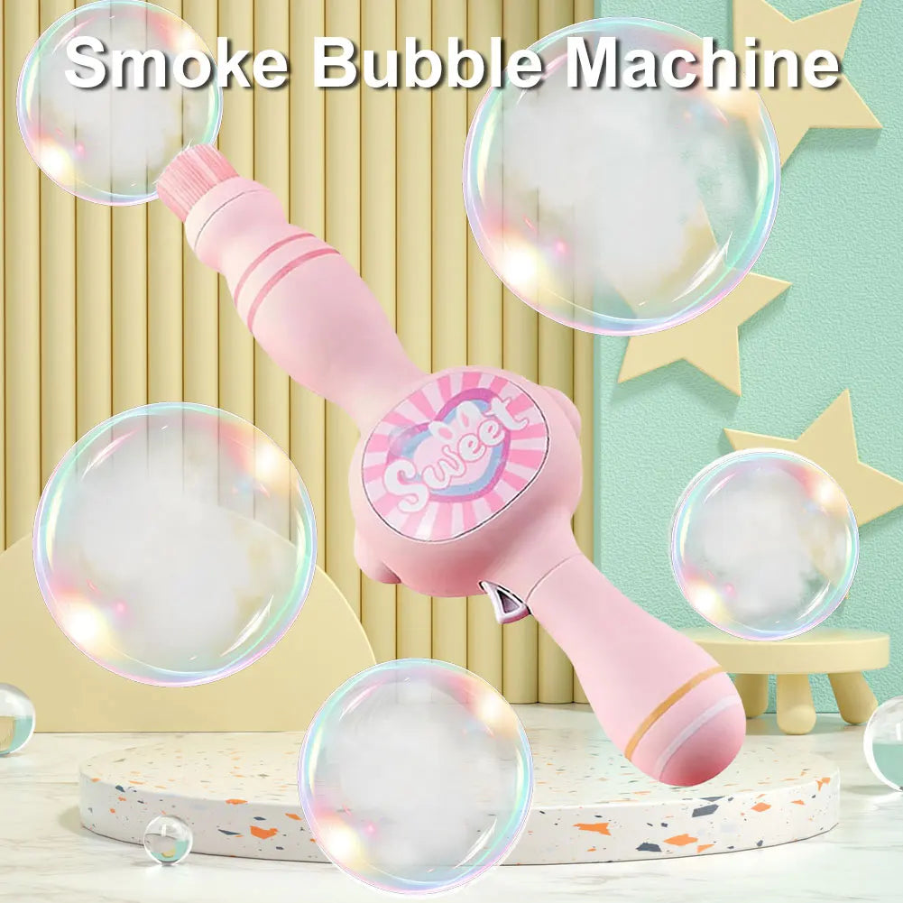Portable Smoke Bubble Machine with LED Lights