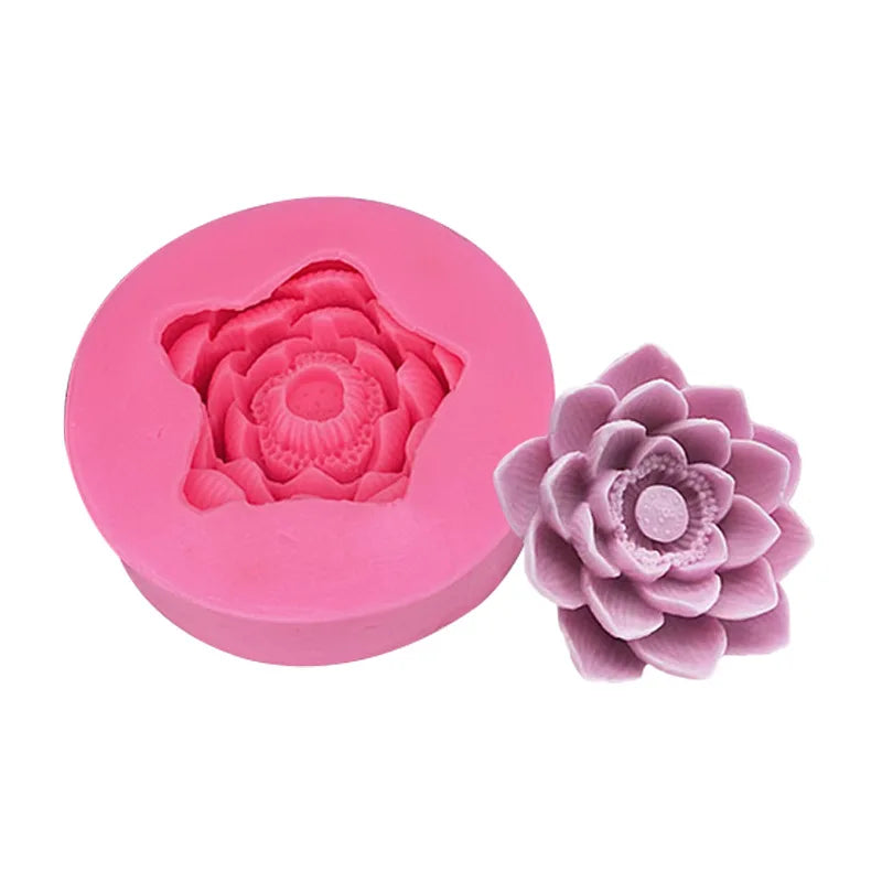 3D Lotus Silicone Mold for Candles, Soap & DIY Crafts