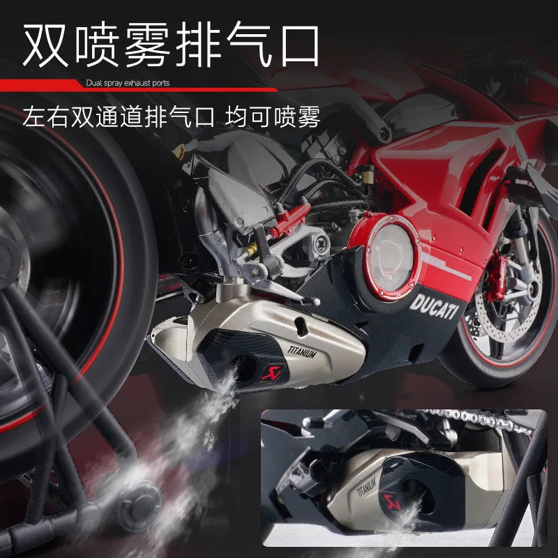 1:7 Scale Ducati V4 Diecast Motorcycle Model with Sound and Light Effects